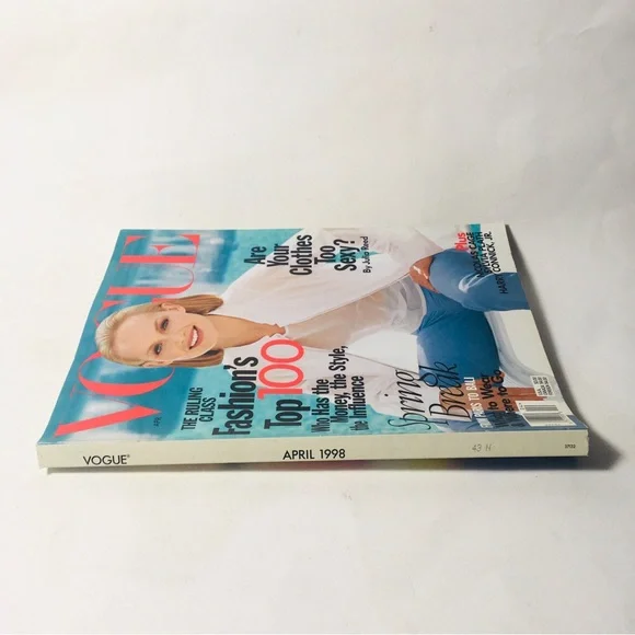 Vogue April 1998 Vintage Magazine Amber Valletta in Jil Sander By Steven Meisel - Picture 3 of 11